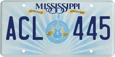 MS license plate ACL445