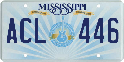 MS license plate ACL446