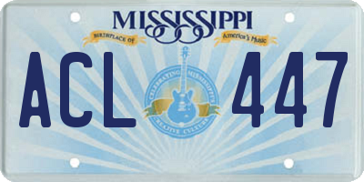 MS license plate ACL447