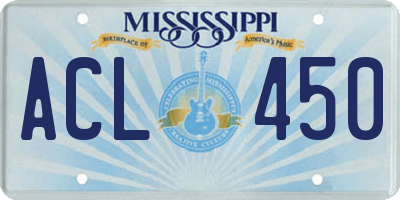 MS license plate ACL450