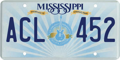 MS license plate ACL452