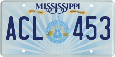 MS license plate ACL453
