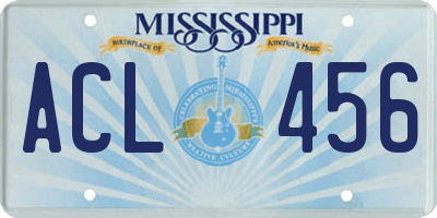 MS license plate ACL456