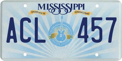 MS license plate ACL457