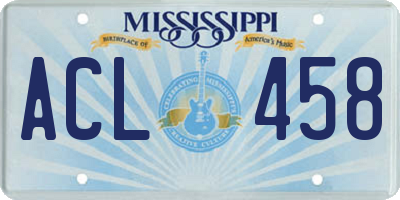 MS license plate ACL458