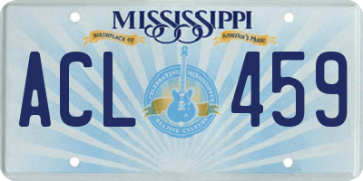 MS license plate ACL459