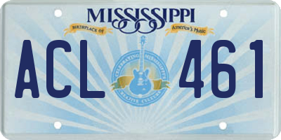 MS license plate ACL461