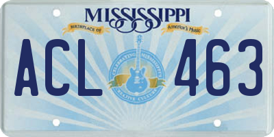 MS license plate ACL463