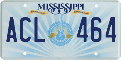 MS license plate ACL464
