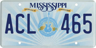 MS license plate ACL465