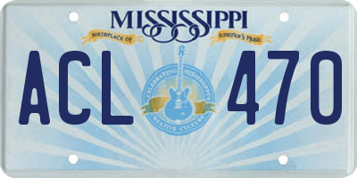MS license plate ACL470
