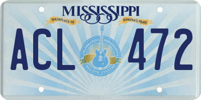 MS license plate ACL472