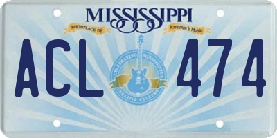 MS license plate ACL474