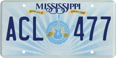 MS license plate ACL477