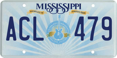 MS license plate ACL479