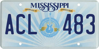 MS license plate ACL483