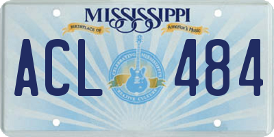 MS license plate ACL484
