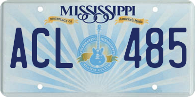 MS license plate ACL485