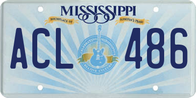 MS license plate ACL486