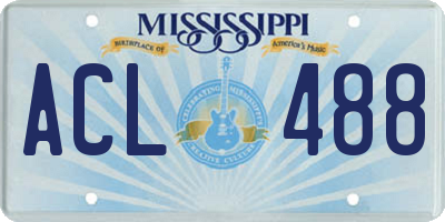 MS license plate ACL488