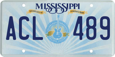 MS license plate ACL489