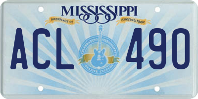 MS license plate ACL490
