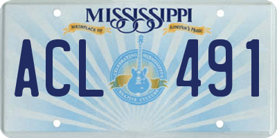 MS license plate ACL491