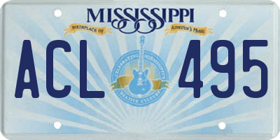 MS license plate ACL495