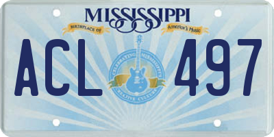 MS license plate ACL497