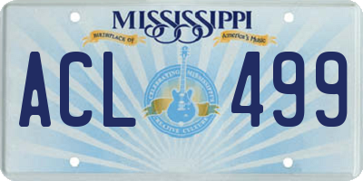 MS license plate ACL499