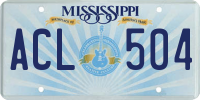 MS license plate ACL504