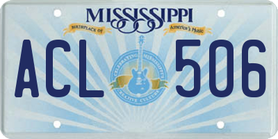 MS license plate ACL506