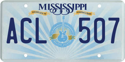 MS license plate ACL507