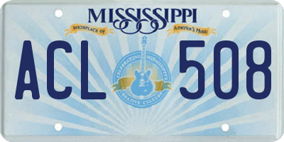MS license plate ACL508