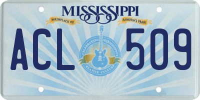 MS license plate ACL509