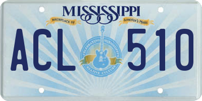 MS license plate ACL510