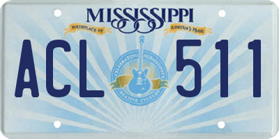 MS license plate ACL511