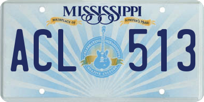MS license plate ACL513