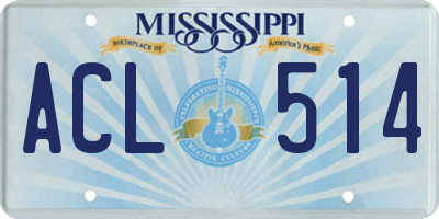 MS license plate ACL514