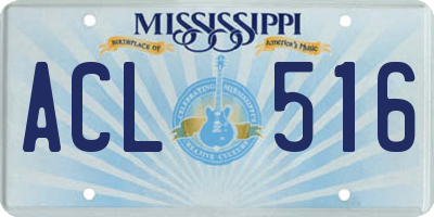 MS license plate ACL516