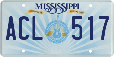 MS license plate ACL517