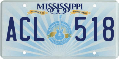 MS license plate ACL518