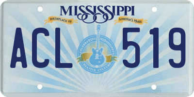 MS license plate ACL519