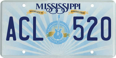 MS license plate ACL520