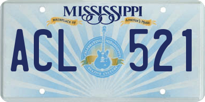 MS license plate ACL521