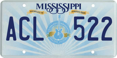 MS license plate ACL522