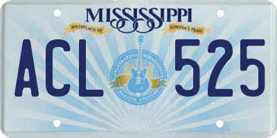 MS license plate ACL525