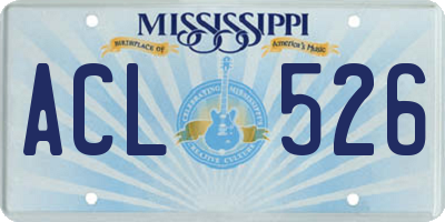 MS license plate ACL526