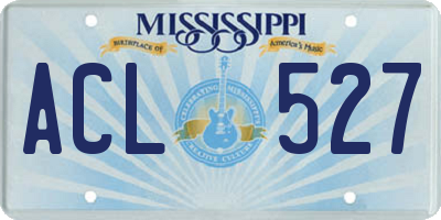 MS license plate ACL527