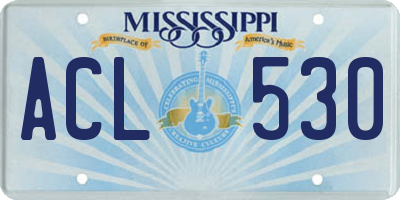 MS license plate ACL530